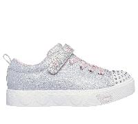 Skechers Twinkle Toes: Heart Steps - Shimmer Sweetie Shoes Moyen Width en Gris/Rose, Pointure 29