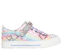 Skechers Twinkle Toes: Twinkle Sparks - Ombre Love Chaussures Moyen Width en Argent, Pointure 33.5
