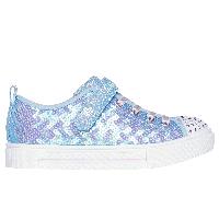 Skechers Twinkle Toes: Twinkle Sparks - Sequin Party Chaussures Moyen Width en Bleu Clair, Pointure 27.5