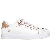 Skechers Twinkle Toes: Twinkle Star Chaussures Moyen Width en White Rose Gold, Pointure 29