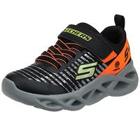 Skechers Twisty Brights Basket, Black Textile Orange Silver Trim Lime Tri, 33 EU