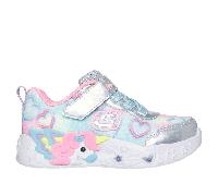 Skechers Garçon Fille Unicorn Charmer Lil Heart Basket, Silver Sparkle Mesh/Multi Trim, 24 EU