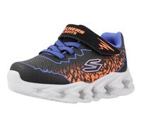 Skechers Mixte Enfant Boys – Noir synthétique, détails bleu et orange – Taille 39 EU