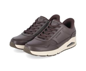 Skechers UNO Banksia Luxe Trainer pour Homme, Cuir Duraleather Mesh Chocolat, 48.5 EU