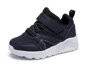Skechers Uno Lite Echo Surge Basket, Black Synthetic/Charcoal Trim, 26 EU