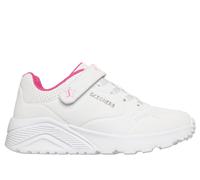 Skechers Uno Lite - Start Icon Chaussures Moyen Width en Blanc/Rose Fluo, Pointure 33.5, Lavable en machine