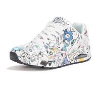 Skechers UNO-Process Sketch Baskets pour Homme, Blanc Noir Multi, 44 EU