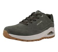 Skechers Baskets Uno Rugged Chillproof pour Femme, Bordure brodée en Daim Duraleather Olive, 37 EU