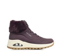Skechers Baskets montantes à lacets Uno Rugged Fall Air - Fausse fourrure Durabuck - Vin Femme 40