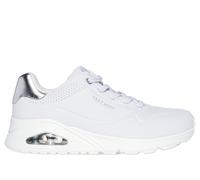Skechers UNO - Shimmer Away Chaussures Moyen Width en Blanc/Argent, Pointure 35.5