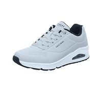 Skechers Baskets Homme Uno Stand on Air – Durabuck gris clair, garniture noire – 43 EU