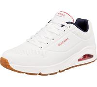Skechers Uno Stand on Air Baskets Homme, White Durabuck Navy Red Trim, 46 EU