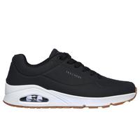 Skechers pour homme. 52458 Sneakers Uno - Stand On Air noir (45), Plat, Lacets, Casuel, Sport, Imitation cuir, Running