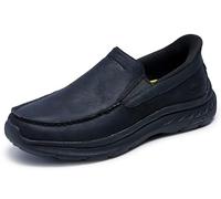 Skechers USA Pollard-Osgood Mocassins à Bout Mocassin pour Homme, Noir/Noir, 11.5