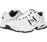 Skechers Vigor 2.0 Serpentine Baskets pour Homme, Blanc/Bleu Marine, 13 Wide