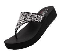Skechers Vinyasa Paisley Wave Tongs pour femme, Noir , 41 EU