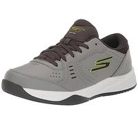 Skechers Viper Court Smash-Athletic Chaussures de Pickleball d'intérieur et d'extérieur pour Homme | Baskets décontractées, Gris/Citron Vert, 42.5 EU