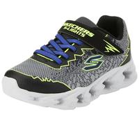 Skechers Garçons Baskets, Noir Synthétique Jaune Bleu Garniture, 35 EU