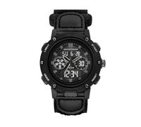 Skechers Warner Montre analogique numérique en nylon noir (modèle : SR1200)