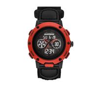 Skechers Warner Montre analogique numérique en nylon noir (modèle : SR1201)