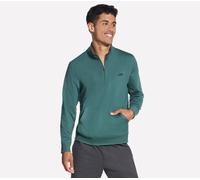 Skechers Weekend Easy 1/4 Zip Top en Gris Pierre/Olive, Pointure Moyen