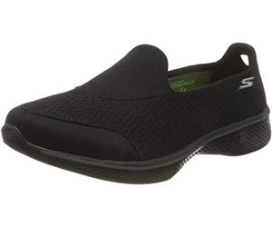 Skechers Women Go Walk 4 - Pursuit Slip On Trainers, Black (Black Textile/Trim Bbk), 6.5 UK (39.5 EU)