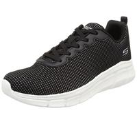 Skechers Women's Bobs B Flex Visionary Essence, Bordure Blanche en Tricot Noir., 43 EU