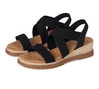 Skechers Women's Bob's Desert KISS Shore Enough, Black Textile Synthetic, 38.5 EU