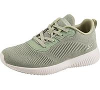 Skechers Women's Bobs Squad Ghost Star Sneaker, Sage Reflective Engineered Knit, 37.5 EU