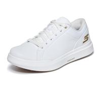 Skechers Women's Drive 6 Arch Leather Relaxed Fit Waterproof Golf Shoe Sneaker, Blanc/doré, 39 EU