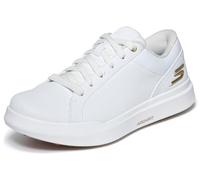 Skechers Women's Drive 6 Arch Leather Relaxed Fit Waterproof Golf Shoe Sneaker, Blanc/doré, 39 EU