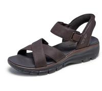 Skechers Women's Easy Going-Somewhere Sunny Sandal, Chocolate, 6.5