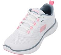 Skechers Women's Flex Appeal 5.0 Low-Top Sneaker, White Mesh Pink Light Blue Trim, 41 EU