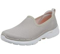 Skechers Women's GO Walk 6-Clear Virtue Sneaker, Natural, 10