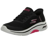 Skechers Women's Go Walk Arch Fit 2.0 Valencia Hands Free Slip-Ins Sneaker, Black/Hot Pink, 8
