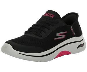 Skechers Women's Go Walk Arch Fit 2.0 Valencia Hands Free Slip-Ins Sneaker, Black/Hot Pink, 8.5