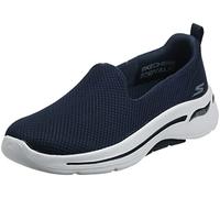 Skechers Women's Go Walk Arch Fit-Grateful Sneaker, Bleu Marine/Blanc, 37.5 EU
