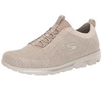 Skechers Women's GO Walk Travel-Radiant Moon Sneaker, Taupe, 8