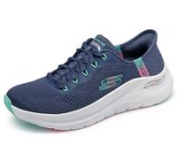 Skechers Women's Hands Free Slip-ins Arch Fit 2.0-Easy Chic Sneaker, Navy Turquoise, 36.5 EU