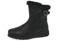 Skechers Women's Keepsakes Wedge Comfy Winter Fashion Boot, Black Microleather Faux Fir, 39 EU