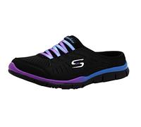 Skechers Women's No Limits Slip-On Mule Sneaker Black/Purple 8.5