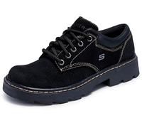 Skechers Women's Parties-Mate Oxford,Black Suede Leather,10 M US