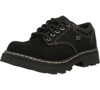 Skechers Women's Parties-Mate Oxford,Black Suede Leather,11 M US