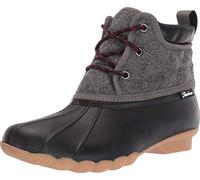 Skechers Women's Pond-Lil Puddles-Mid Quilted Lace Up Duck Boot with Waterproof Outsole Rain