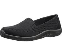 Skechers Women's Reggae Fest-Willows Loafer Flat, Black Mesh Fabric, 4.5 UK Wide