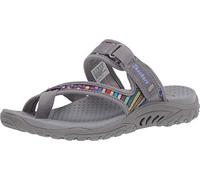 Skechers Women's Reggae-MAD Swag-Toe Thong Woven Sandal, Grey 10 M US