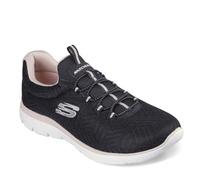 Skechers Femme Summits Artistry Chic Espadrilles, Black Mesh/Light Pink Trim, 37.5 EU