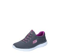 Skechers Women's Summits Top Player Sneaker, Grey Charcoal Black Purple, 35 EU