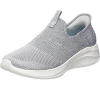 Skechers Femme Ultra Flex 3.0 Smooth Step Basket, Light Grey Knit/Jersey/Trim, 38.5 EU