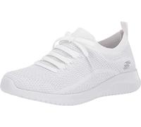 Skechers Women's Ultra Flex Salutations Sneaker, Blanc argenté, 35.5 EU
